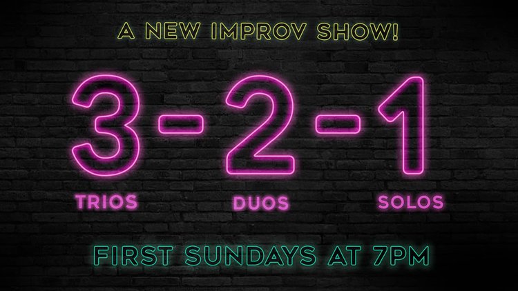 3-2-1 Trio, Duo, Solo improv, first Sunday at 7